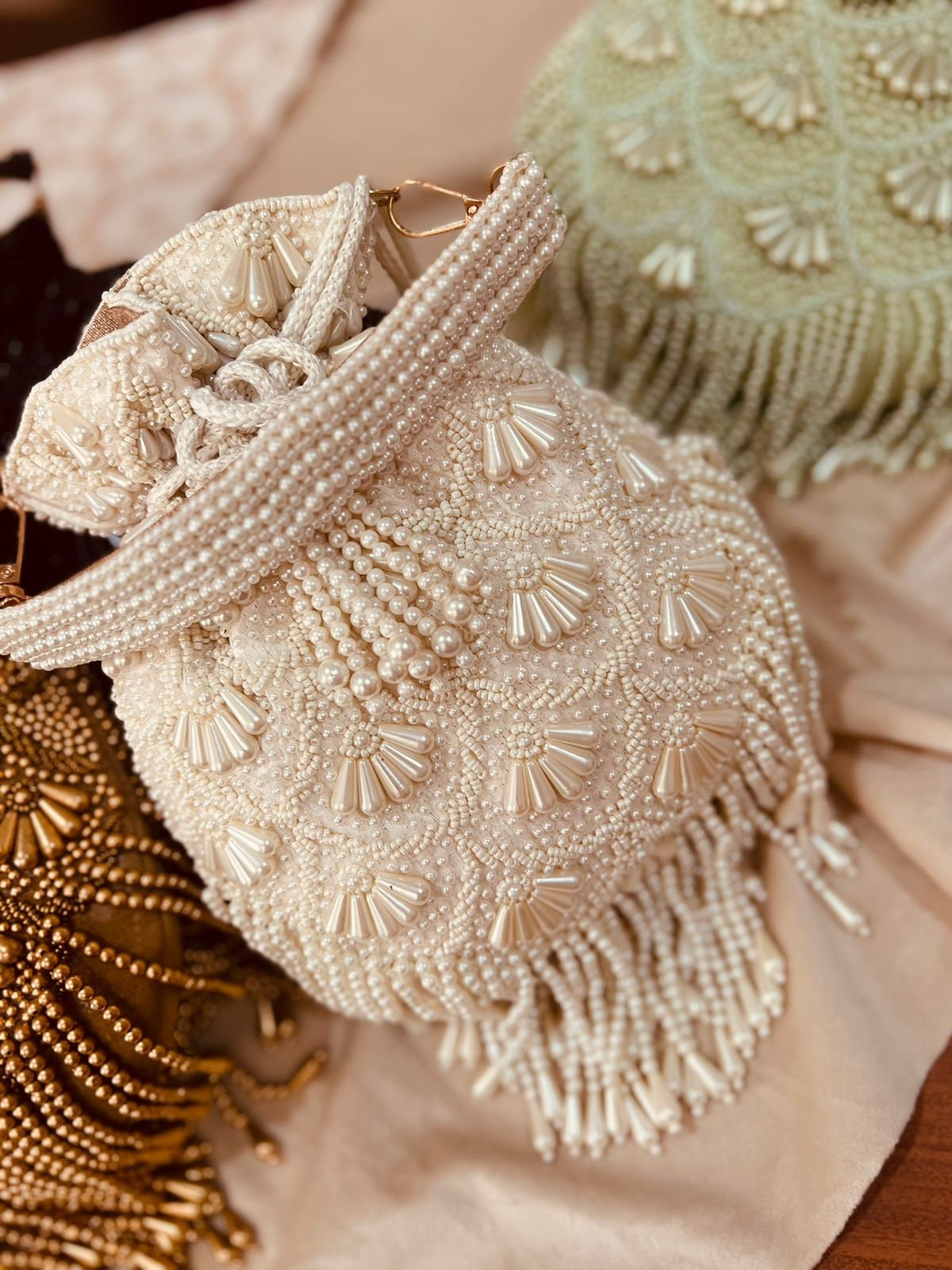 Handmade Beaded Potli Bag| Elegant Evening Bag - Perfect Gift for her, Bridal purse