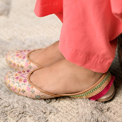 Multicolored floral jutti | handmade genuine leather punjabi jutti/khussa/mojari/flats/bridal shoes